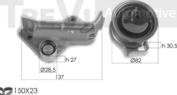 Trevi Automotive KD1347 - Комплект ангренажен ремък vvparts.bg