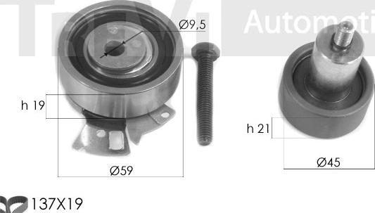 Trevi Automotive KD1354 - Комплект ангренажен ремък vvparts.bg