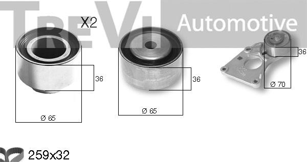 Trevi Automotive KD1366 - Комплект ангренажен ремък vvparts.bg