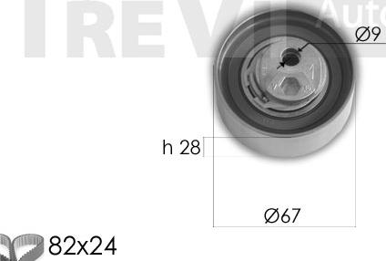 Trevi Automotive KD1302 - Комплект ангренажен ремък vvparts.bg