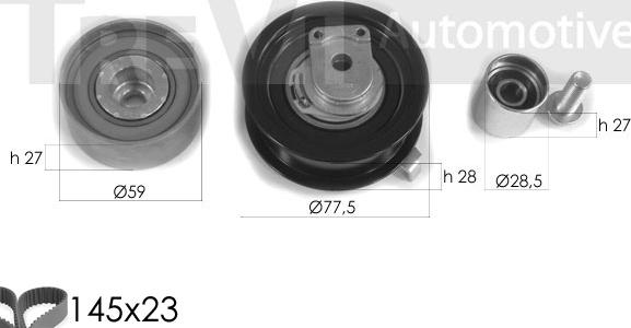 Trevi Automotive KD1312 - Комплект ангренажен ремък vvparts.bg