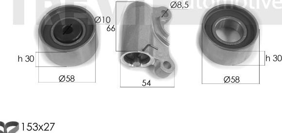 Trevi Automotive KD1380 - Комплект ангренажен ремък vvparts.bg