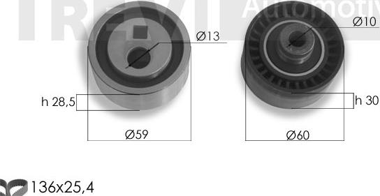 Trevi Automotive KD1336 - Комплект ангренажен ремък vvparts.bg