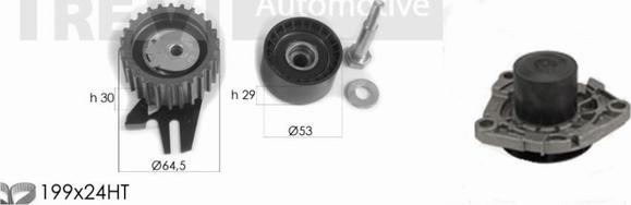 Trevi Automotive KD1331HP - Водна помпа+ к-кт ангренажен ремък vvparts.bg