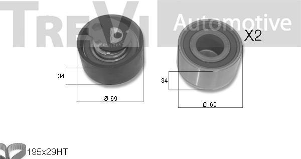 Trevi Automotive KD1329 - Комплект ангренажен ремък vvparts.bg