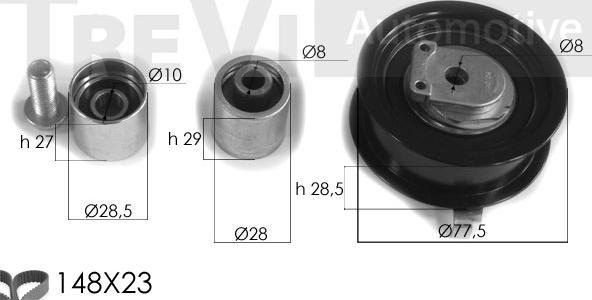 Trevi Automotive KD1325 - Комплект ангренажен ремък vvparts.bg