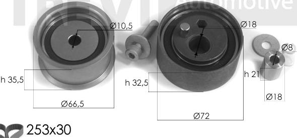 Trevi Automotive KD1326 - Комплект ангренажен ремък vvparts.bg