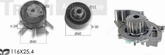 Trevi Automotive KD1320HP - Водна помпа+ к-кт ангренажен ремък vvparts.bg