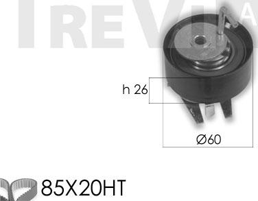 Trevi Automotive KD1328 - Комплект ангренажен ремък vvparts.bg