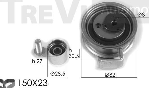 Trevi Automotive KD1327 - Комплект ангренажен ремък vvparts.bg