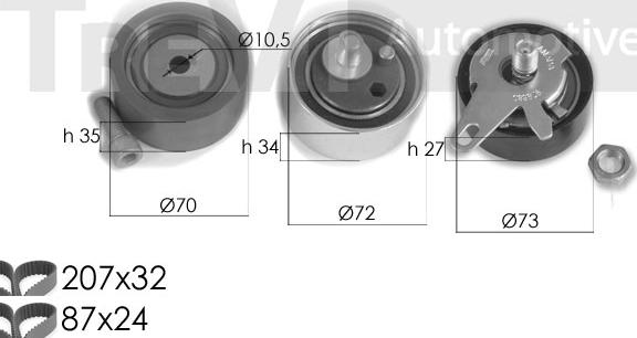 Trevi Automotive KD1294 - Комплект ангренажен ремък vvparts.bg