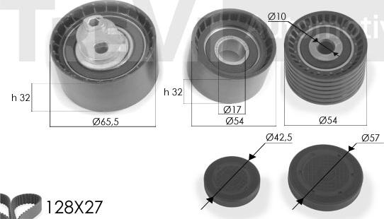 Trevi Automotive KD1244 - Комплект ангренажен ремък vvparts.bg