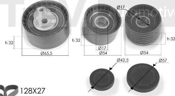 Trevi Automotive KD1245 - Комплект ангренажен ремък vvparts.bg