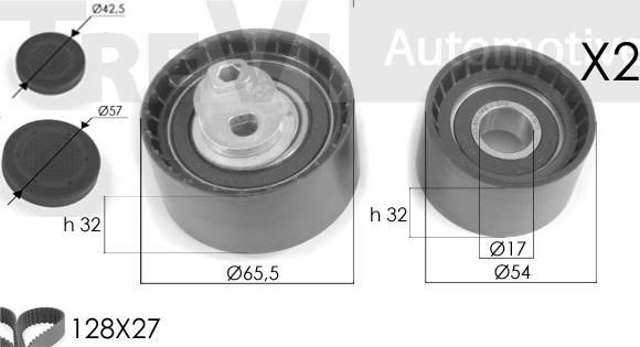 Trevi Automotive KD1246 - Комплект ангренажен ремък vvparts.bg