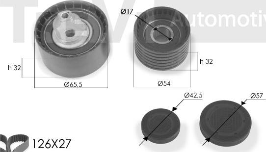 Trevi Automotive KD1247 - Комплект ангренажен ремък vvparts.bg