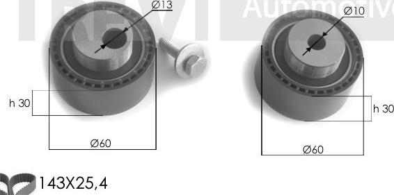 Trevi Automotive KD1259 - Комплект ангренажен ремък vvparts.bg