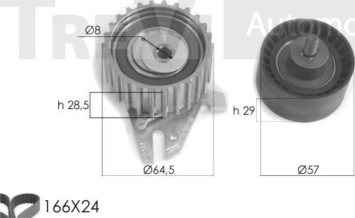 Trevi Automotive KD1250 - Комплект ангренажен ремък vvparts.bg