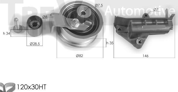 Trevi Automotive KD1269 - Комплект ангренажен ремък vvparts.bg