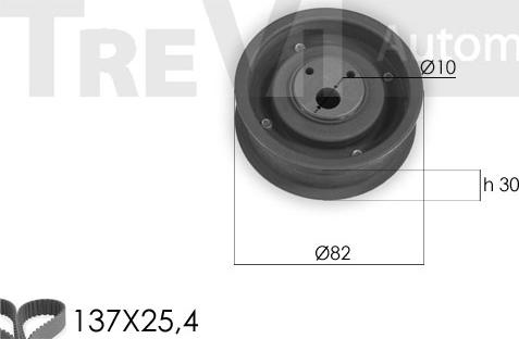 Trevi Automotive KD1265 - Комплект ангренажен ремък vvparts.bg