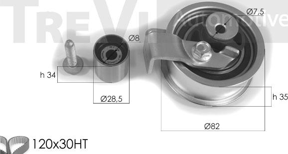 Trevi Automotive KD1268 - Комплект ангренажен ремък vvparts.bg