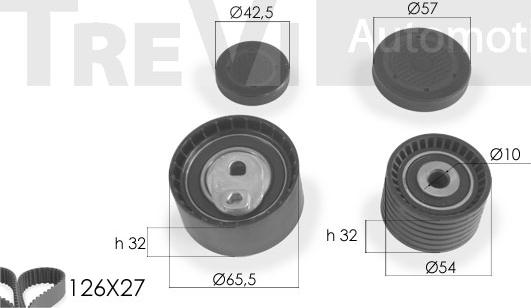 Trevi Automotive KD1214 - Комплект ангренажен ремък vvparts.bg