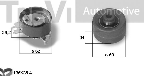 Trevi Automotive KD1210 - Комплект ангренажен ремък vvparts.bg