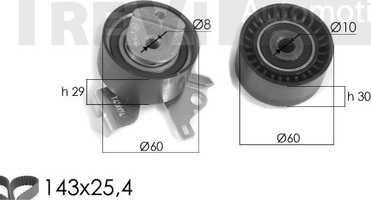 Trevi Automotive KD1284 - Комплект ангренажен ремък vvparts.bg