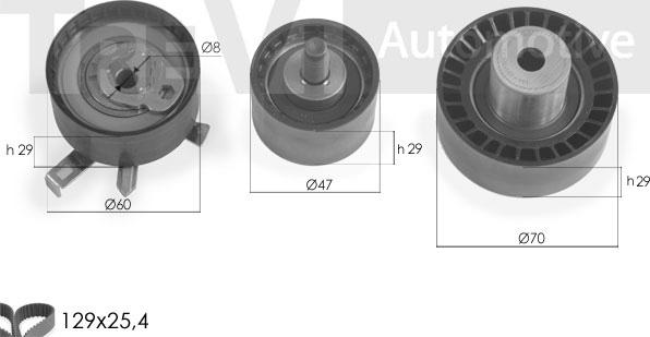 Trevi Automotive KD1280 - Комплект ангренажен ремък vvparts.bg