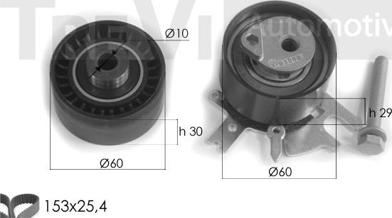 Trevi Automotive KD1283 - Комплект ангренажен ремък vvparts.bg