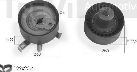 Trevi Automotive KD1282 - Комплект ангренажен ремък vvparts.bg