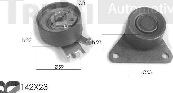 Trevi Automotive KD1234 - Комплект ангренажен ремък vvparts.bg