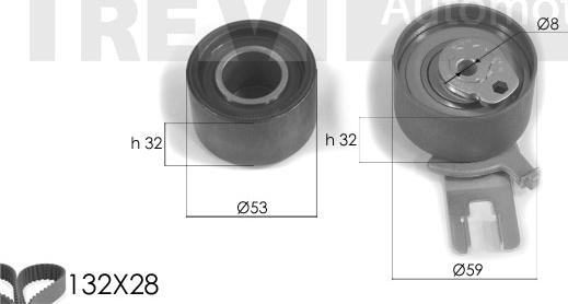 Trevi Automotive KD1236 - Комплект ангренажен ремък vvparts.bg