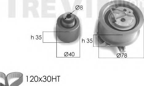 Trevi Automotive KD1221 - Комплект ангренажен ремък vvparts.bg