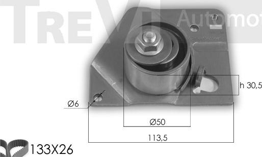 Trevi Automotive KD1274 - Комплект ангренажен ремък vvparts.bg