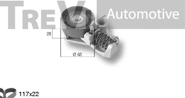 Trevi Automotive KD1278 - Комплект ангренажен ремък vvparts.bg