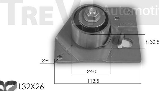 Trevi Automotive KD1273 - Комплект ангренажен ремък vvparts.bg