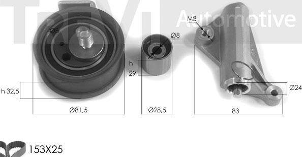 Trevi Automotive KD1277 - Комплект ангренажен ремък vvparts.bg