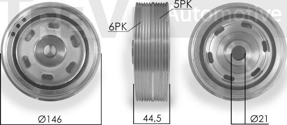 Trevi Automotive PC1044 - Ремъчна шайба, колянов вал vvparts.bg