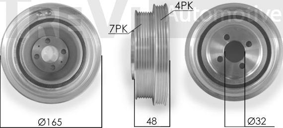 Trevi Automotive PC1042 - Ремъчна шайба, колянов вал vvparts.bg