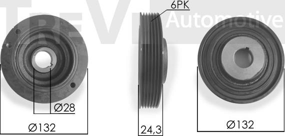 Trevi Automotive PC1058 - Ремъчна шайба, колянов вал vvparts.bg