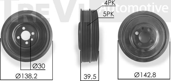 Trevi Automotive PC1064 - Ремъчна шайба, колянов вал vvparts.bg