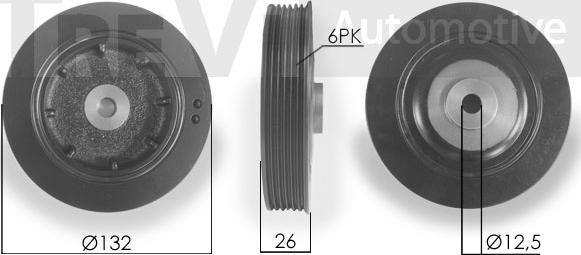 Trevi Automotive PC1003 - Ремъчна шайба, колянов вал vvparts.bg