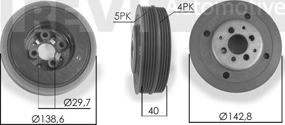 Trevi Automotive PC1013 - Ремъчна шайба, колянов вал vvparts.bg