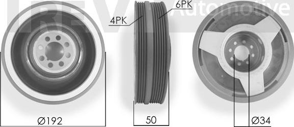 Trevi Automotive PC1026 - Ремъчна шайба, колянов вал vvparts.bg