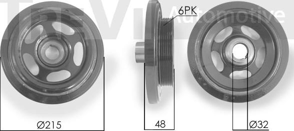 Trevi Automotive PC1108 - Ремъчна шайба, колянов вал vvparts.bg