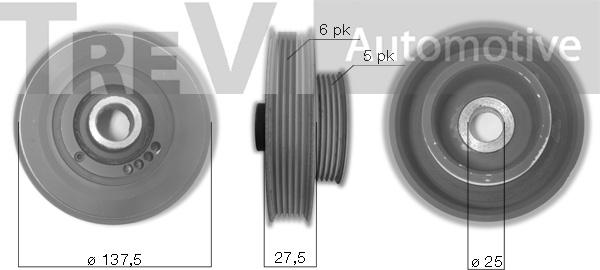 Trevi Automotive PC1205 - Ремъчна шайба, колянов вал vvparts.bg