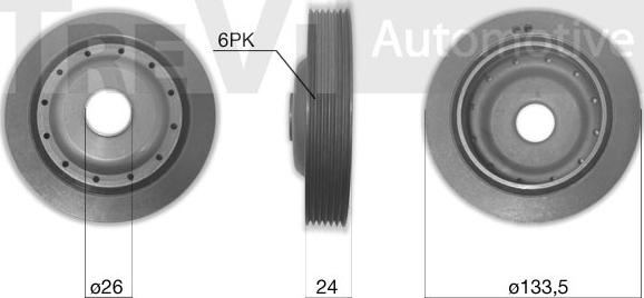 Trevi Automotive PC1219 - Ремъчна шайба, колянов вал vvparts.bg