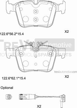 Trevi Automotive PF1497 - Комплект спирачно феродо, дискови спирачки vvparts.bg