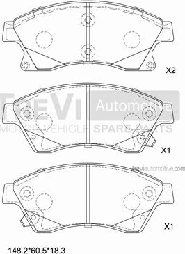 Trevi Automotive PF1441 - Комплект спирачно феродо, дискови спирачки vvparts.bg