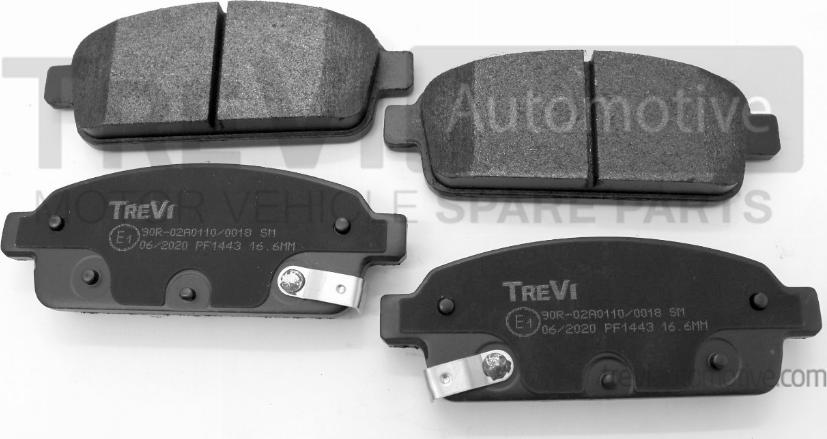 Trevi Automotive PF1443 - Комплект спирачно феродо, дискови спирачки vvparts.bg